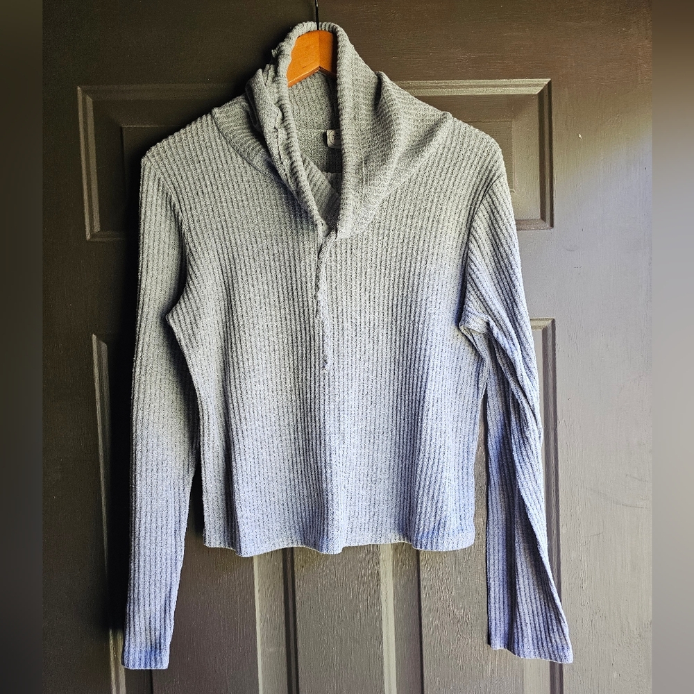 Paper Crane medium grey long sleeve with drawstring turtleneck